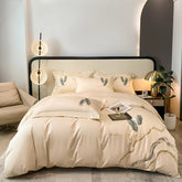 Luxury Feather Embroidered Egyptian Cotton Bedding Set | Yedwo Home